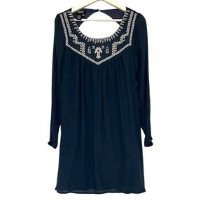 PAPILLON | Blue Long Sleeve Embroidered Dress Size M